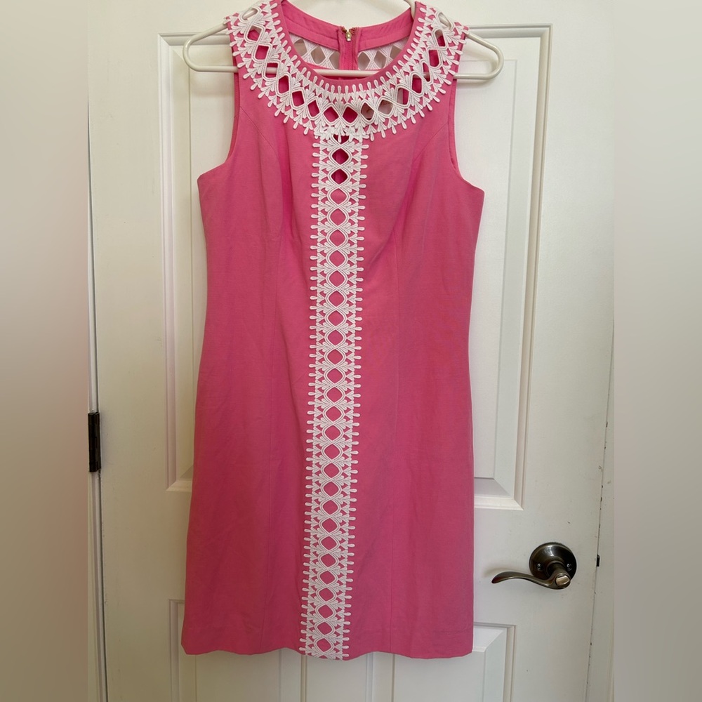 Lilly Pulitzer Pink Dress with White Lace Accent